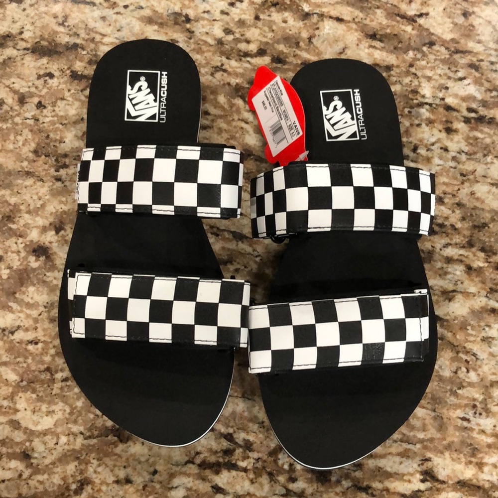 Vans Cayucas Slide Checkerboard Black